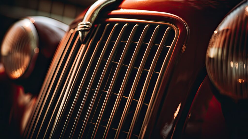 Detail eines Oldtimer Kühlergrills
